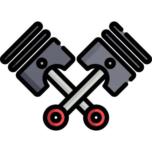 Icona de pistons de motor, representant serveis de reparació de motors.